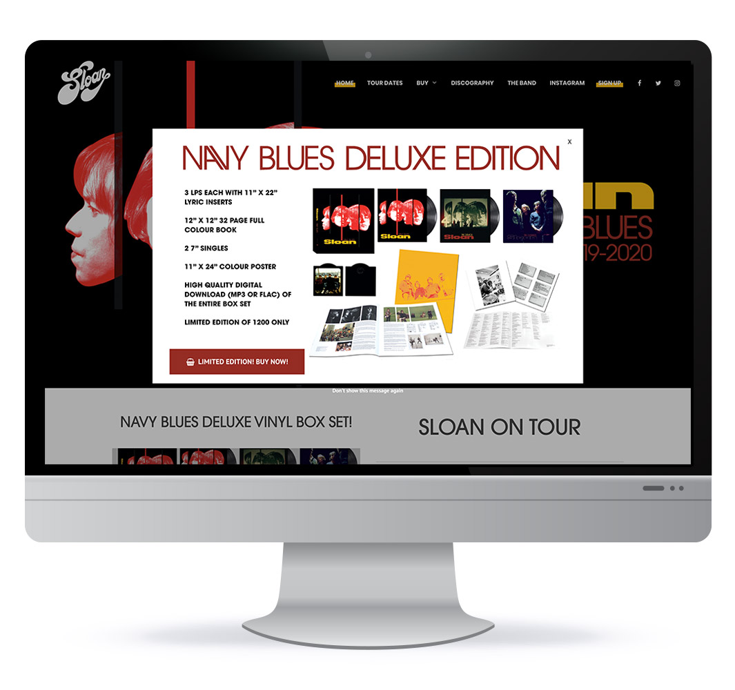 Website design for Canadian band Sloan